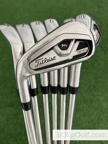 LH Titleist T300 21 Iron Set 5-48 / True Temper AMT Red Regular