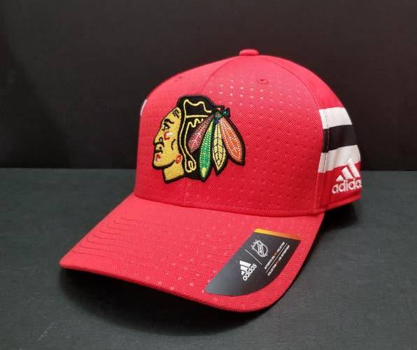 NEW Chicago Blackhawks Adidas Authentic NHL Pro L/XL Stretch Hat Cap