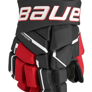 NEW Bauer Supreme M5 Pro Gloves, Black/Red 11"