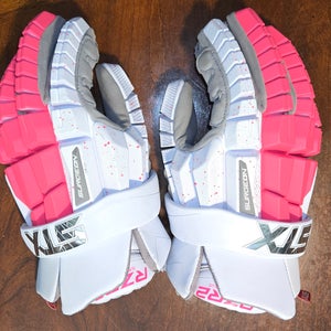 Men's STX Surgeon RZR2 Lacrosse Gloves - Neon Pink Splatter