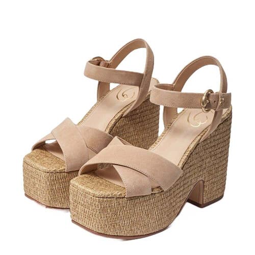 Sam Edelman Trianna H6232L1-250 Women's US 9.5 Beige Platform Sandals ZPO2864