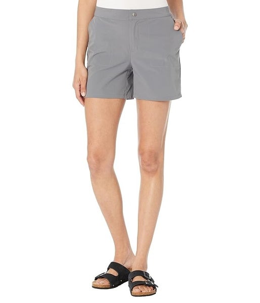 Mountain Khakis Shorts Women 14 Gunmetal 4-Way Stretch Classic Fit Chino JDM1247