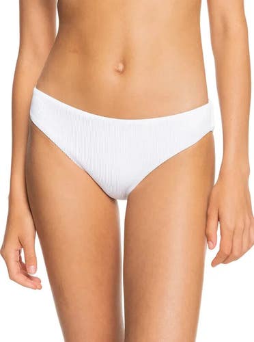 Roxy Love the Comber Bikini Bottom Women's 2XL White Ribbed Swimwear ERK1196