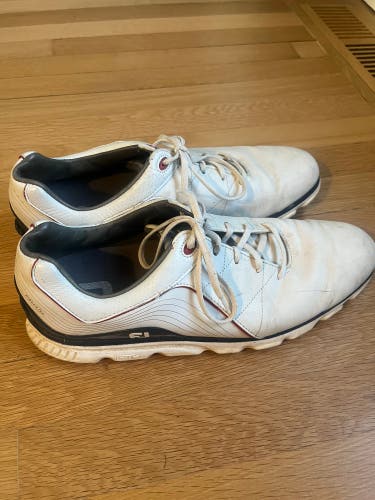 Footjoy Men’s Pro SL Golf Shoes - Men’s Size 13 - White w Navy & Red