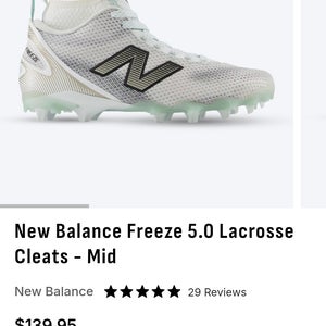 White Unisex Size M 10.5 (W 11.5) Adult New Balance Mid Top Molded Cleats (Used)