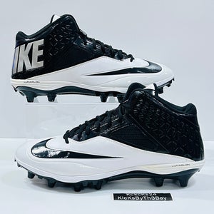 Size 16 Nike Lunar Code Pro 3/4 TD Football Cleats White Black 579667-001 zoom