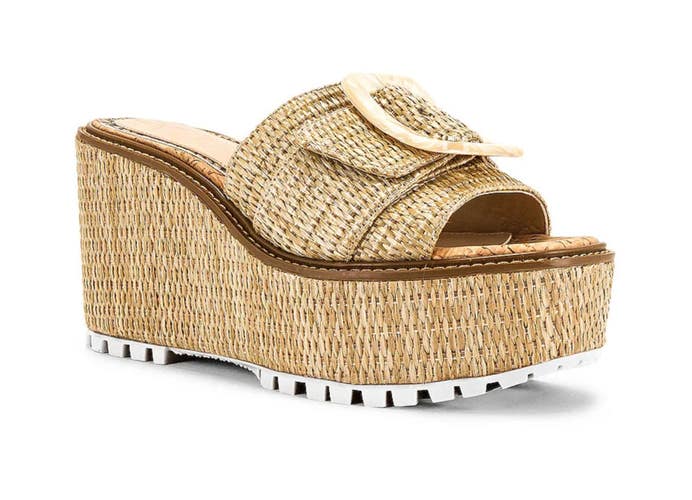 Sam Edelman Livi H5860F1251 Sandals Women's 10.5 Dark Natural Wedge Heel JOBB478