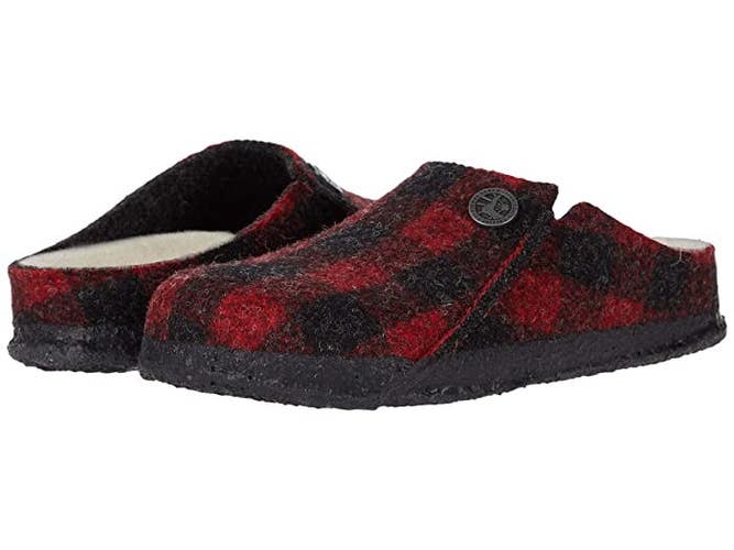 Birkenstock Zermatt Slipper Kids 11 Red Wool Low Top Round Toe Slip-On JOBB456