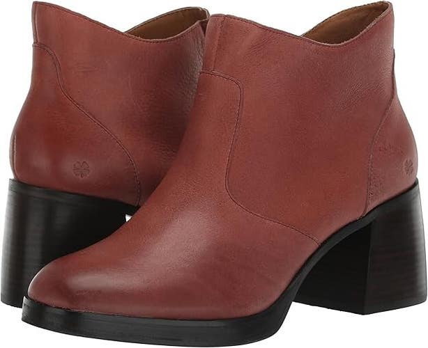 Lucky Brand Quinlee Boots Women's US 10 Brown Leather Pull On Block Heel JOBB465