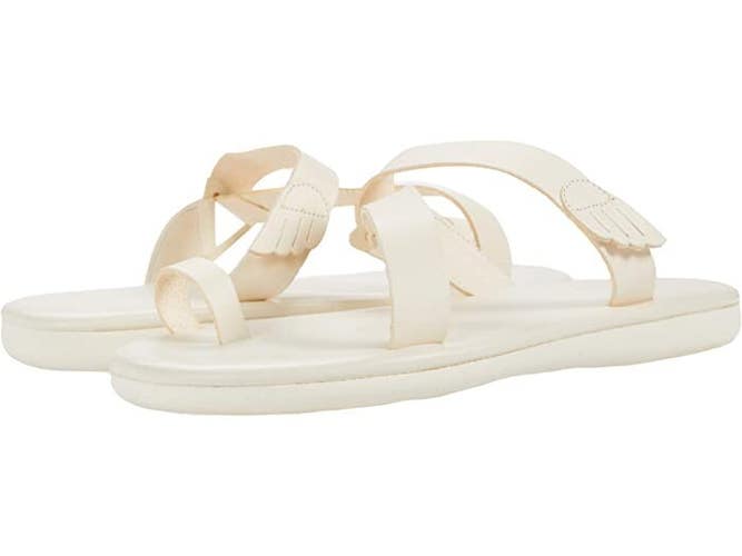 Ancient Greek Sandals Magda Women's US 10 White Toe Ring Comfort Slide KHD789