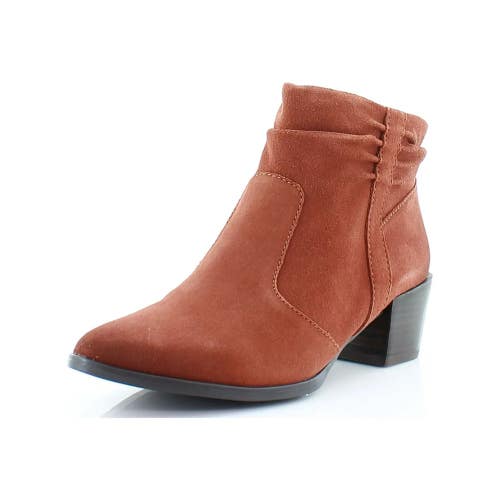 Naturalizer Gina Boots Womens 6 Terracotta Suede Side Zipper Ankle Bootie KHD880