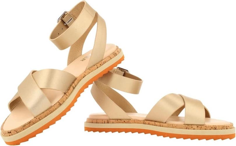 Bullboxer Waltton 053001F1S Sandals Women's 9 Platinum Cutout Ankle Strap KHD758