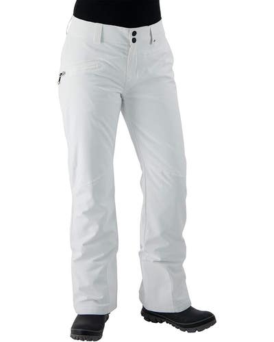 Obermeyer Malta Ski Pants Women 22S White Zipper Pockets Adjustable Waist DDR109