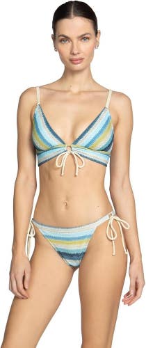 Robin Piccone Lyra Over Shoulder Top Women's XS Multi Stretch Swimwear DDR100