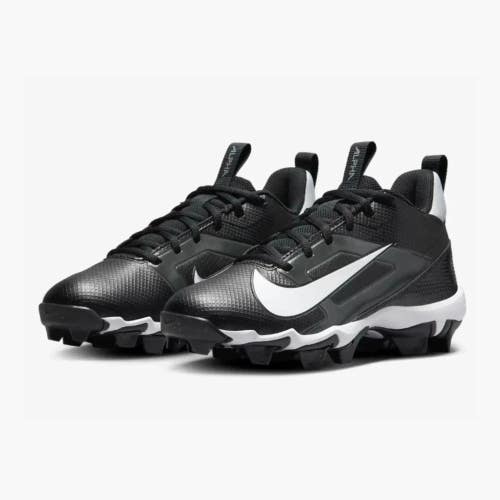 Nike Alpha Menace 4 Shark FQ4016-001 Boys 5 Black White Football Cleats RHS8020