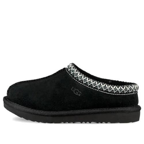 Ugg Tasman II 1019066K-BLK Slippers Kids 3 Black Suede Round Toe Slip-On RHS8031