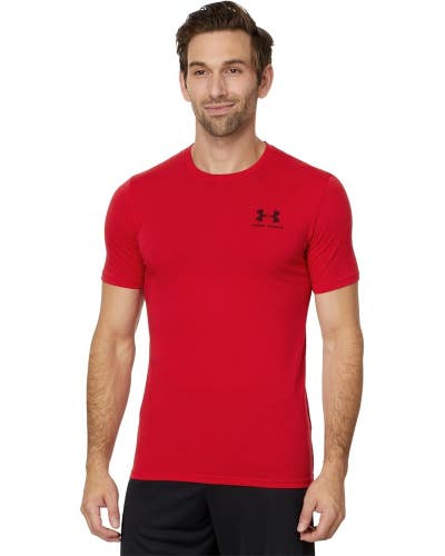 Under Armour Sportstyle T-Shirt Men's Large Red Short Sleeve Performance DSGL262