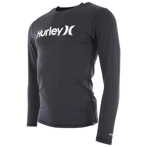 Hurley One and Only Rashguard Men's XL Black Stretch UPF 50+ Long Sleeve DSGL149