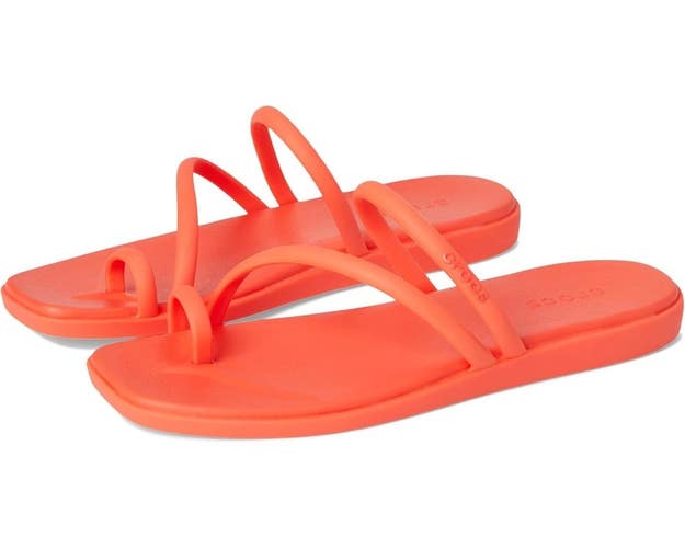 Crocs Miami 209862-7AH Sandals Women's US 7 Orange Square Toe Slip-On VER1578