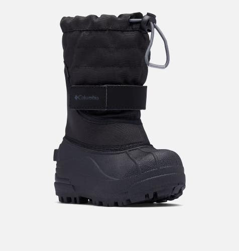 Columbia Powderbug Plus II 1637873-012 Toddler 5 Black Gray Snow Boots RHS7801