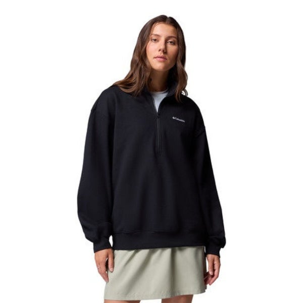Columbia Aldermore Sweatshirt Women's XL Black Fleece Half Zip Pullover JAX1121
