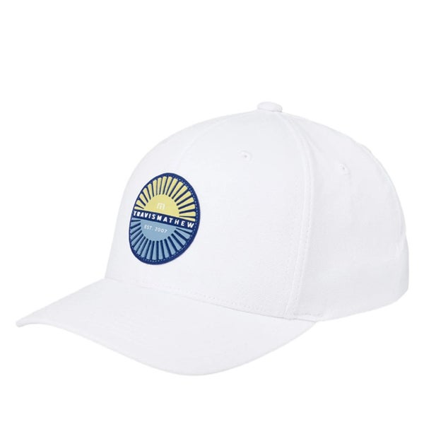 TravisMathew Touching Down Baseball Cap Men's White Adjustable Snapback DSGL146