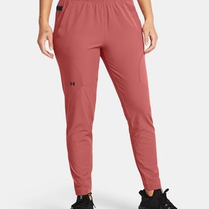 Under Armour Unstoppable Hybrid Pants Women Small Sedona Red Performance DSGL143