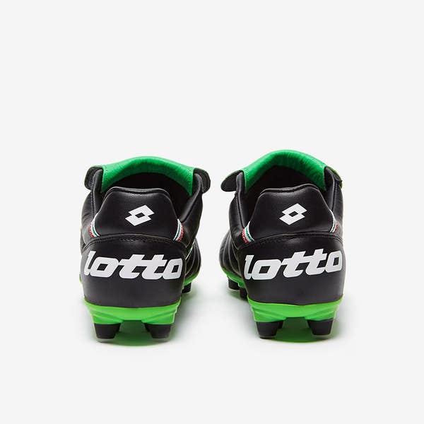 Lotto Stadio OG 215017-1NI Unisex 6.5 Black Spring Green FG 