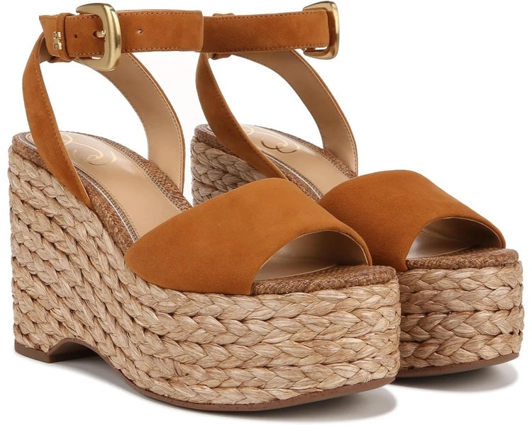 Sam Edelman April Sandals Women's US 8.5 Rustic Brown Wedge Espadrille VER1535