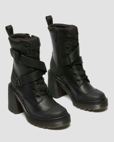 Dr. Martens Chesney 41154001 Boots Womens US 11 Black Leather Block Heel VER1570