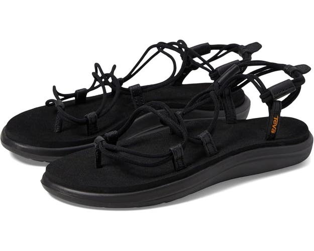 Teva Voya Infinity Sandals Women's US 8 Black Toe Post Slip On Strappy VER1548