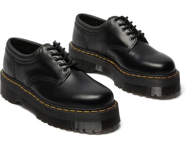 Dr. Martens 8053 Boots Women's US 8 Black Leather Round Toe Platform VER1580
