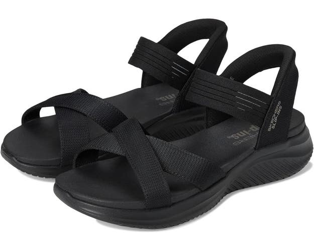 Skechers Ultra Flex 3.0 Never Better Sandals Women's 7 Black Slingback VER1576
