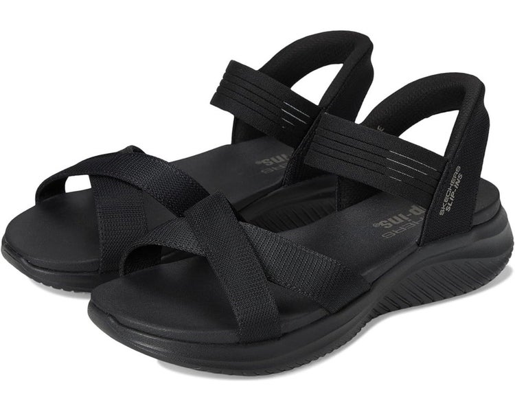 Skechers Ultra Flex 3.0 Never Better Sandals Women's 7 Black Slingback VER1576