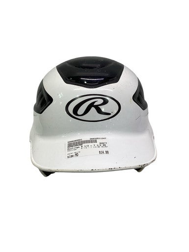 Used Rawlings 6 1/2 - 7 1/2 BB HELMET Batting Helmet No Mask White MD 11347-S000265581