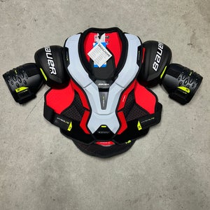 Senior Large Bauer Vapor Hyperlite NHL Columbus Blue Jackets Pro Stock Shoulder Pads (New)