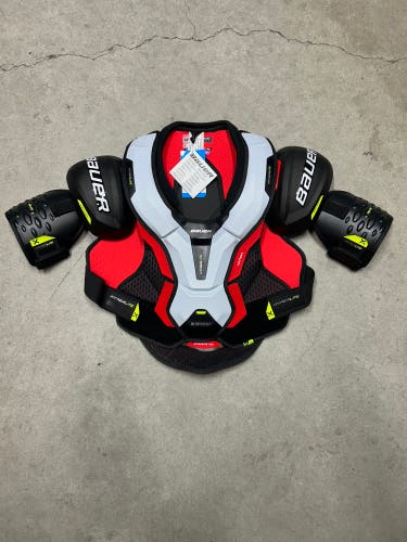 Senior Large Bauer Vapor Hyperlite NHL Anaheim Ducks Pro Stock Shoulder Pads (New)