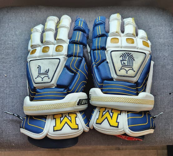 Custom University of Michigan Brine King II Lacrosse Gloves