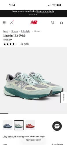 New Balance 990v6 Made in USA shoes (Men’s 8)(New)