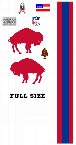 Buffalo Bills football helmet Full Size vinyl decals 8 Mil Convex Gear Wrap throwback