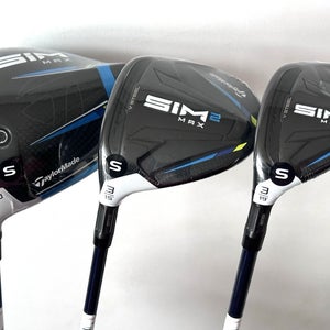 TaylorMade SIM2 MAX LEFT Hand Set Driver, Fairway Wood, Hybrid Stiff Flex NEW