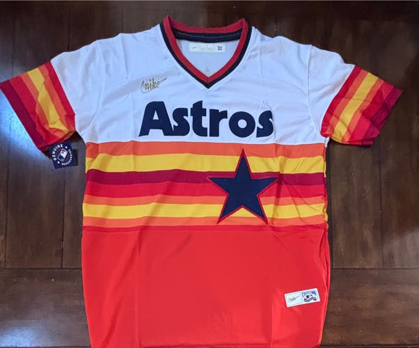 Nolan Ryan Houston Astros Throwback Nike Cooperstown Jersey Adult Size Large NWT