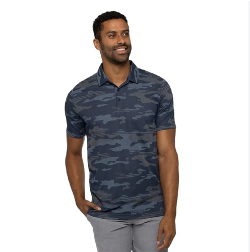 Travis Mathew Beachside Stealth Camo Polo in Blue Nights Size XXL (Used)
