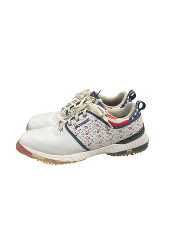 Used Sqairz Mens Golf Shoes White/Red/Navy Senior 12 11834-S000048143