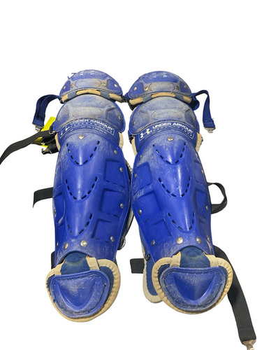 Used Under Armour ROYAL BLUE SHINGUARDS Catchers Leg Guards Royal Blue Junior 11834-S000048099