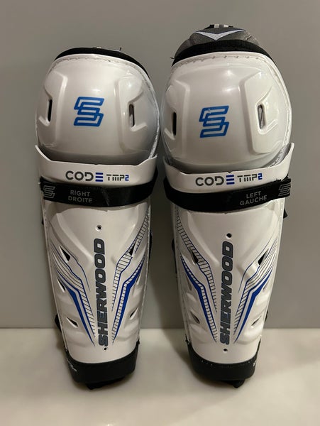 New Sherwood Code TMP 2 Junior 12” Hockey Shin Guards NWT