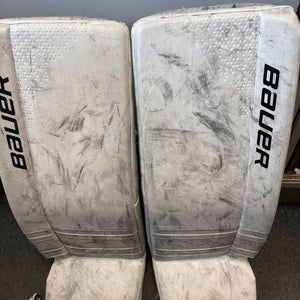 Junior Size 30+ Large Bauer GSX Ice Hockey Goalie Leg Pads.