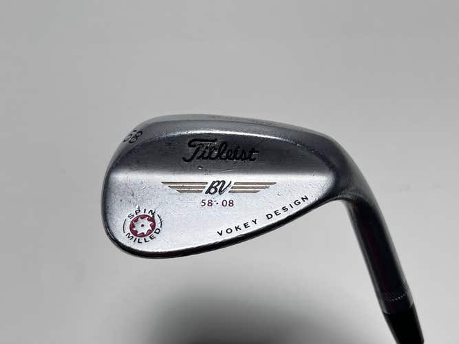 Titleist Vokey Spin Milled Chrome 2009 Lob Wedge LW 58* 8 Bounce Wedge RH