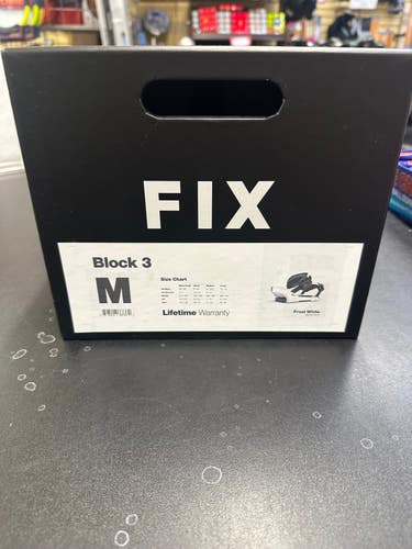 Block 3 White Large Snowboard Bindings (New in box)