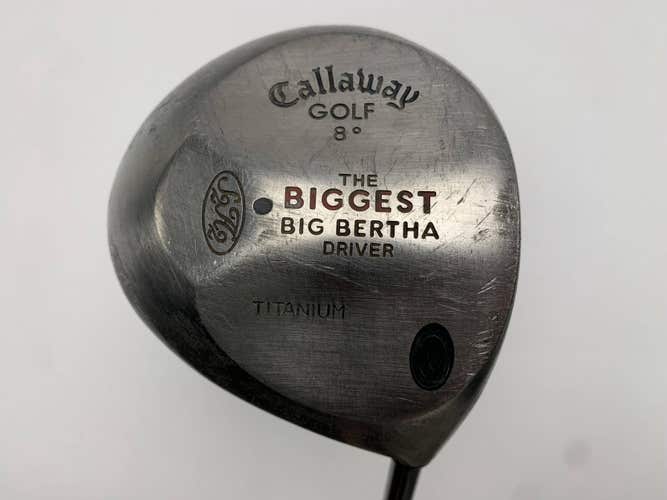 Callaway Biggest Big Bertha Driver 8* Aldila Tour 350 Stiff Graphite Mens RH